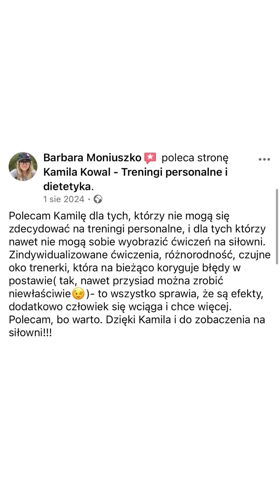Opinia klientki