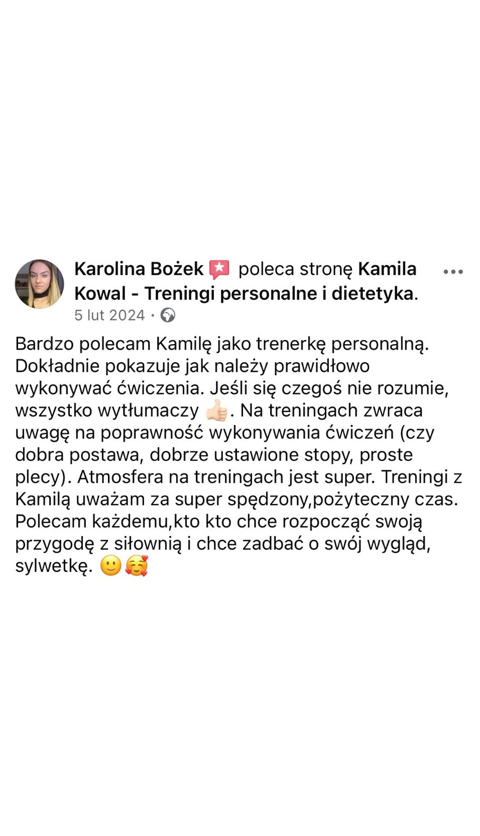 Opinia klientki