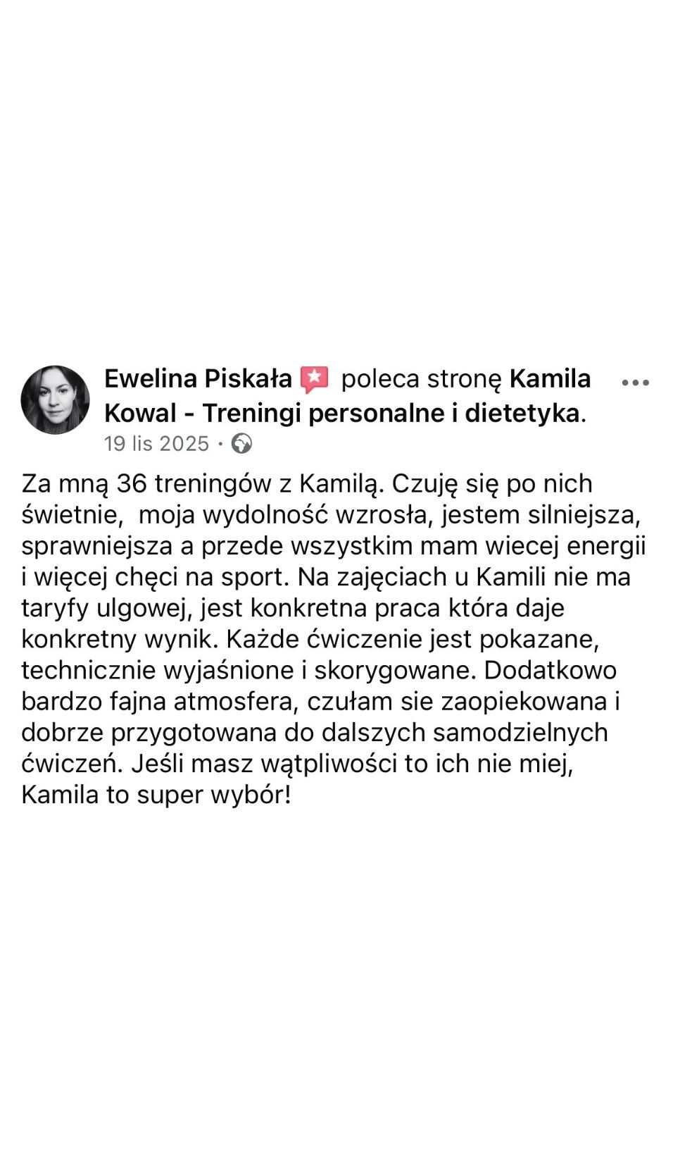 Opinia klientki